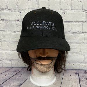 Accurate Pump Services Hat Cap Strap Back Black Embroidered Logo FERSTEN